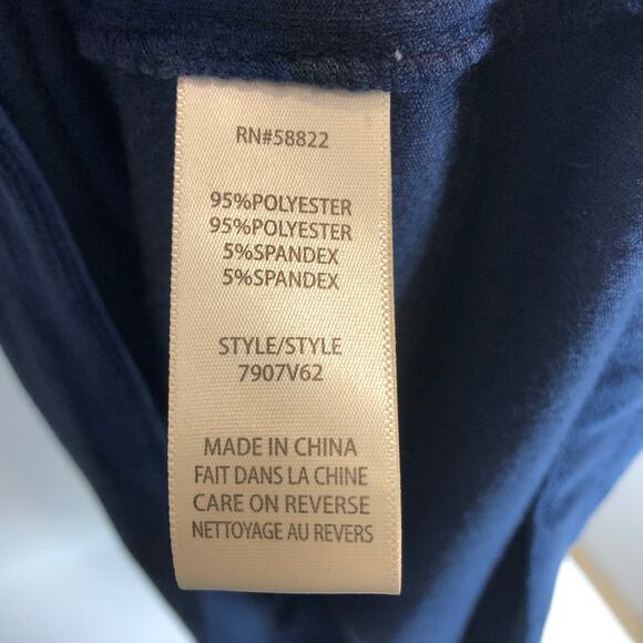 Max Studio- Navy Velour Cowl Neck Trapeze Mini Dress - Size Large-NWT - Picture 8 of 9